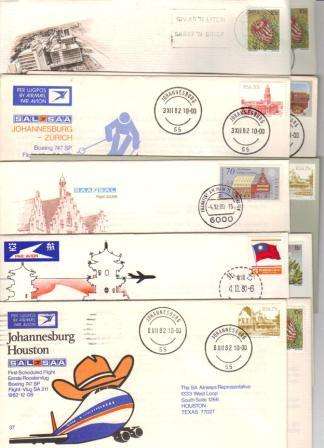 SA AIRWAYS (SAA) - 10 DIFFERENT COVERS