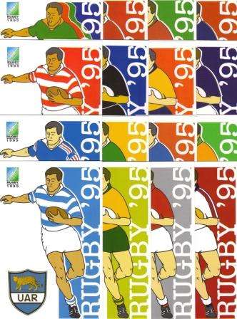 RSA RUGBY 1995 SET OF 16 POSTCARDS