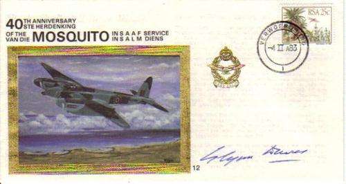 SA AIR FORCE (SAAF) FLIGHT COVER #12 - SIGNED BY GLYNN DAVIES 04/02/1983