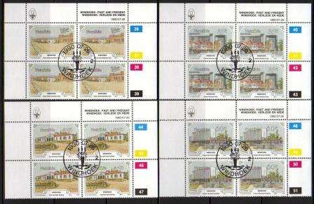 NAMIBIA 1990 WINDHOEK SET OF 4 CTO CONTROL BLOCKS OF 4