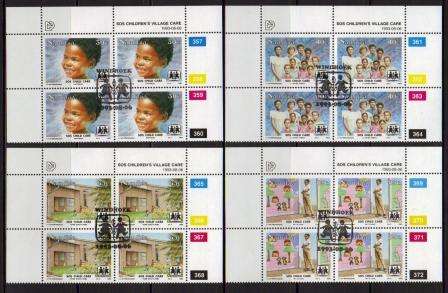 NAMIBIA 1993 CHILD CARE SET OF 4 USED (CTO) CONTROL BLOCKS OF 4