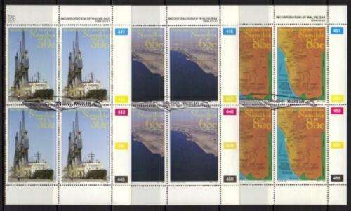 NAMIBIA 1994 WALVIS BAY SET OF 3 USED (CTO) CONTROL BLOCKS OF 4