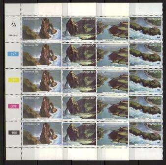 TRANSKEI 1980 TOURISM SET OF 4 MNH CONTROL STRIPS OF 5