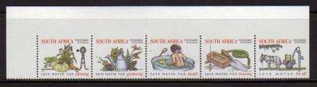RSA 1997 WATER CONSERVATION MNH IMPERF MARGINAL STRIP NORMAL PERF