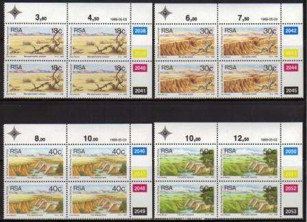 RSA 1989 NATIONAL GRAZING STRATEGY SET OF 4 MNH CONTROL BLOCKS OF 4