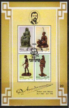 RSA 1992 ANTON VAN WOUW CTO MINIATURE SHEET