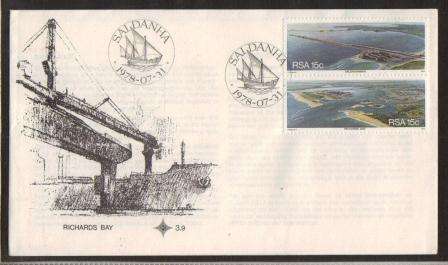 RSA 1978 RICHARDS BAY/SALDANHA BAY FDC 3.9 (SALDANHA BAY TOP STAMP)