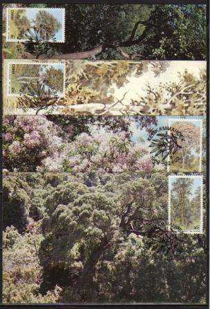 CISKEI 1983 INDIGENOUS TREES SET OF 4 LIMITED EDITION PRIVATE MAXI CARDS