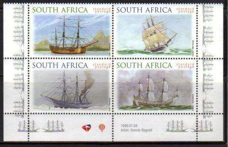 RSA 1999 SAILING THE SOUTHERN OCEANS MNH CONTROL BLOCK