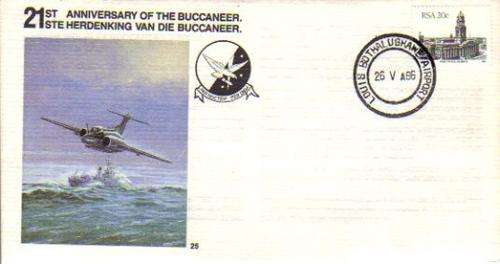 SA AIR FORCE (SAAF) COVER #25 21ST ANNIVERSARY OF THE BUCCANEER 26/5/1986