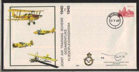 SA AIR FORCE (SAAF) FLIGHT COVER # 29b - JOINT AIR TRAINING SCHEME VARIETY - SIGNED IN BLACK