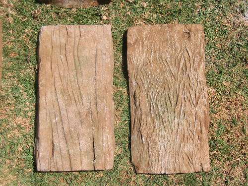 6 concrete stepping stones, similating wood