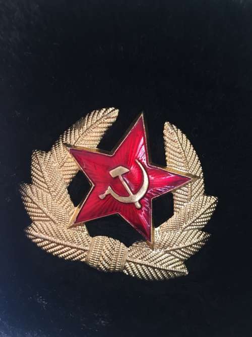 Faux Fur Russian Ushanka Hat with Badge for Men