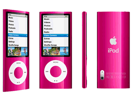 Apple iPod Nano (fifth generation, 16GB, pink) with camera