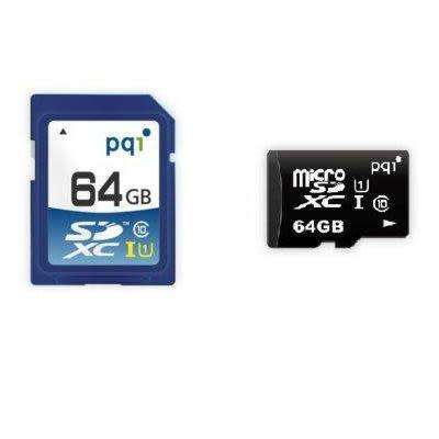 PQI 64GB MicroSD UHS-I Class10 with Adapter