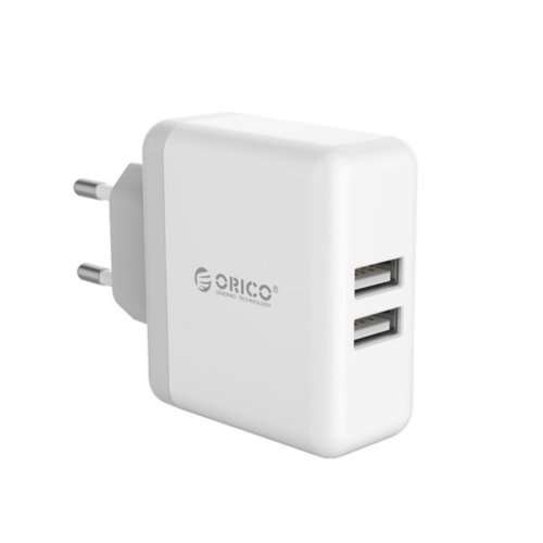 ORICO 2 PORT 5V 2.4A EACH PORT WALL CHARGER  WHITE