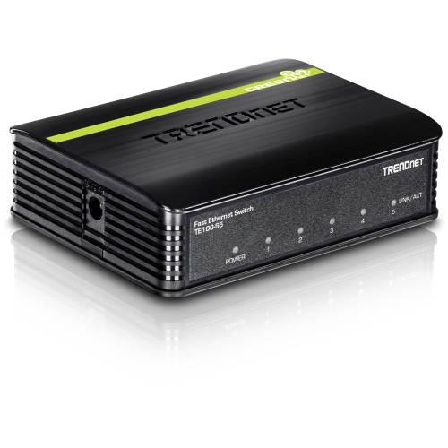 TrendNet (TE100-S5) 5 Port 10 100 Mbps Fast Ethernet GREENnet Desktop Switch