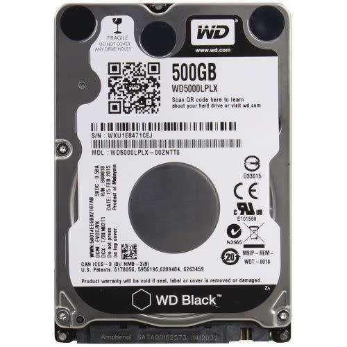 Western Digital Black 500GB 7200RPM SATA 6Gb/s 32MB Cache 2.5-inch Hard Drive - Used