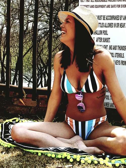Striped Bikini Set - M
