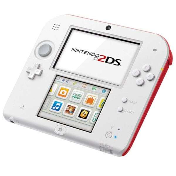red Nintendo 2DS with optional pouch