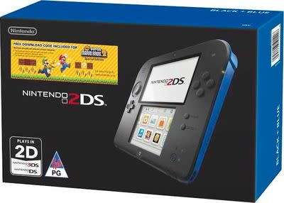 black + blue Nintendo 2DS + New Super Mario Bros. 2 (EUR)