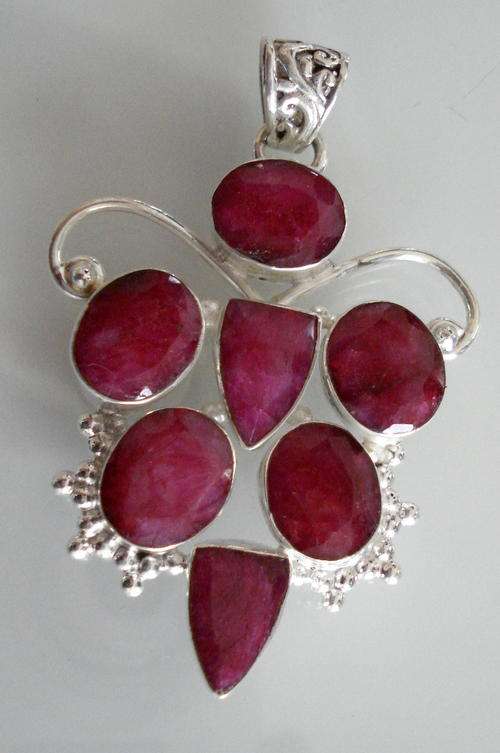 One of a kind huge ruby pendant  925 sterling silver