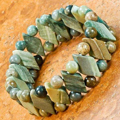 6 1/3` ribbon jasper gemstone bracelet