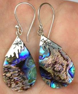 Gorgeous abalone  925 sterling silver earrings