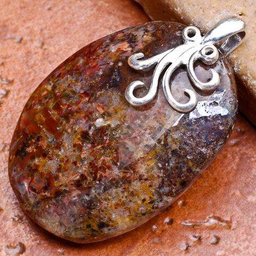 Natural pietersite gemstone  925 sterling silver  pendant  1/2`