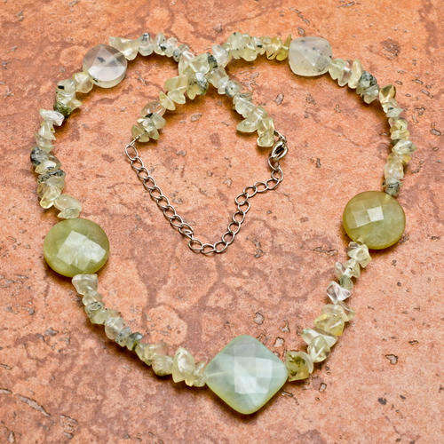 adjustable  natural prehnite jasper gemstone bracelet  18 1/3` - 21 1/3`