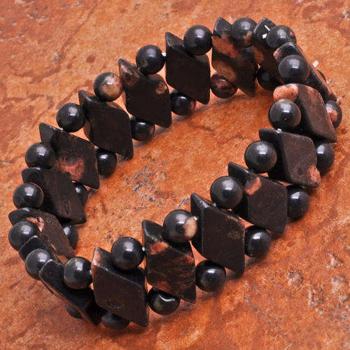 Plumite jasper gemstone bracelet 7`