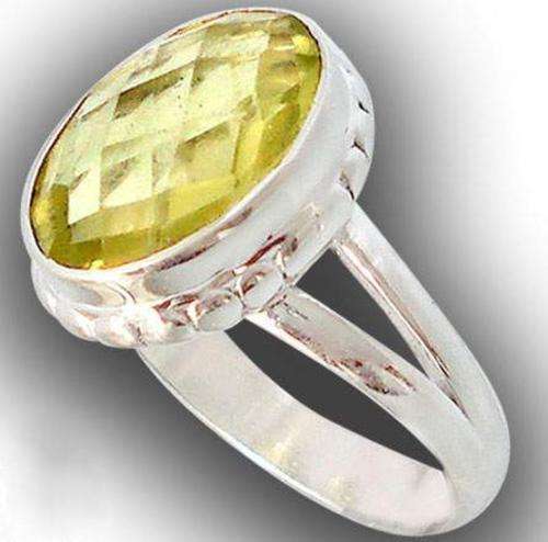 7.01cttw ELITE LEMON TOPAZ OVAL 925 STERLING SILVER SOLITAIRE RING size 9