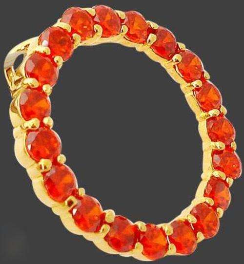 Red garnet 14K gold plated over  925 sterling silver pendant