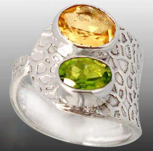 SWEET ADJUSTABLE YELLOW CITRINE 925 STERLING SILVER RING size 8