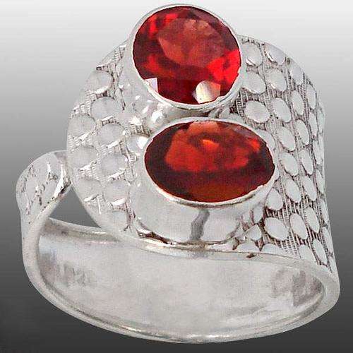 Sassy red garnet oval  925 SILVER adjustable ring