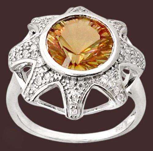 Green rainbow topaz  925 sterling silver cocktail ring size 8.5