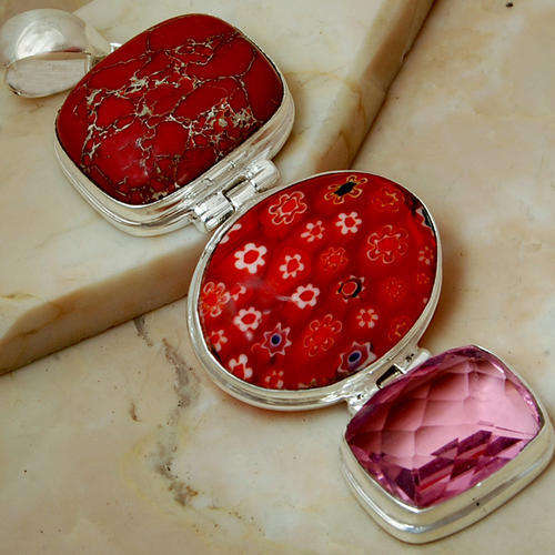 21g Amazing multigem pendant  925 Sterling silver
