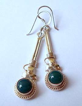 LOVELY JADE EARRING'S SET IN STERLING SILVER.925