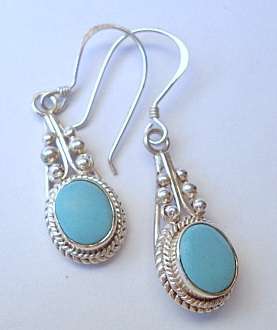 **ENCHANTING TURQUOISE EARRING'S SET IN STERLING SILVER.925**