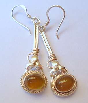 **HONEY YELLOW CITRINE SET IN ARTISAN .925 STERLING SILVER.925**
