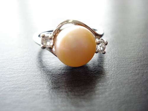 ** LOVELY FRESH WATER PEARL HEART SHAPED RING *:*