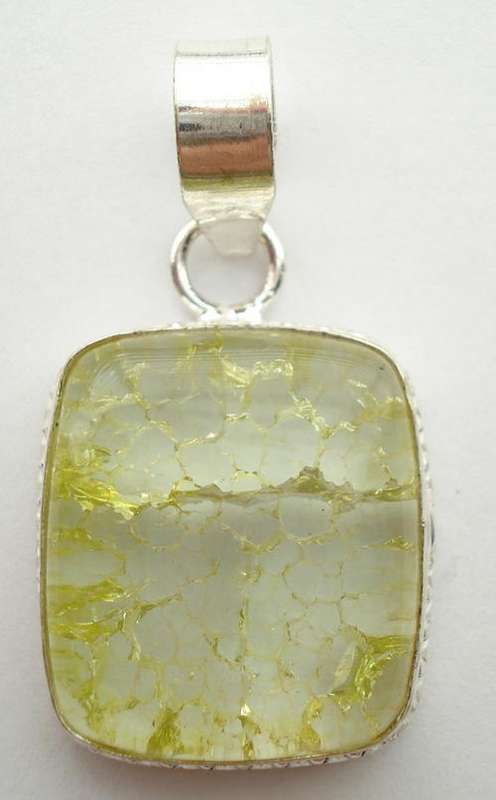 SNAKE SKIN QUARTZ PENDANT SET IN STERLING SILVER .925
