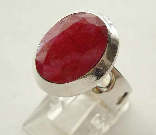 "STUNNING RUBY 925 STERLING SILVER RING " s " 7.5 "