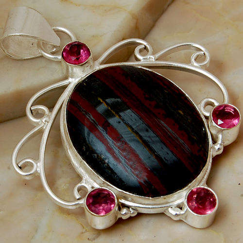 Amazing 20g  Iron tiger eye  925 sterling silver pendant