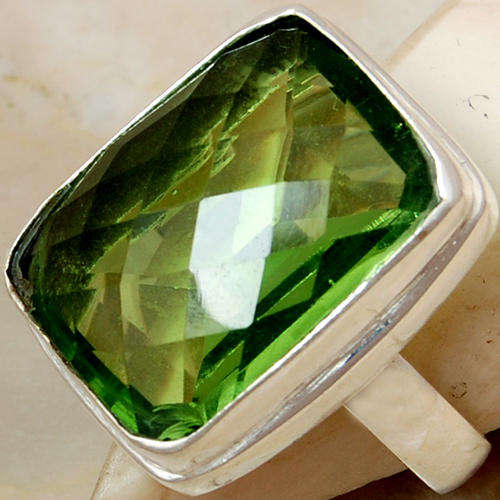 AMAZING PERIDOT 925 SILVER RING JEWELRY