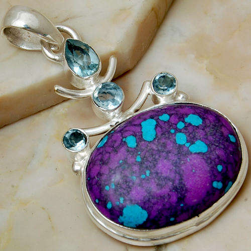 PURPLE TURQUOISE 925 SILVER PENDANT