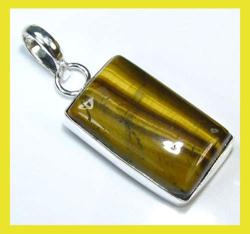 925 Sterling Silver*** NATURAL TIGER EYE PENDANT