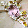 huge princess style kunzite  925 sterling silver pendent