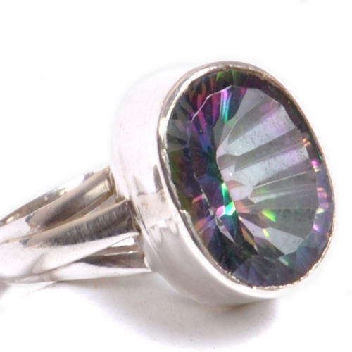 BEAUTIFUL MYSTIC TOPAZ RING  925 STERLING SILVER !!!!!!!!!!