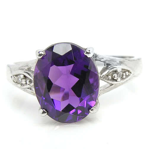 1.20CT GENUINE NATURAL AMETHYST RING 925 SILVER s7